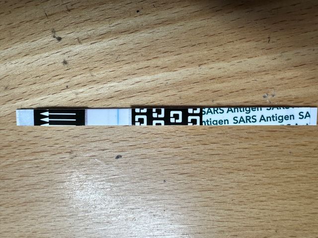 A faintly positive QuickVue test strip